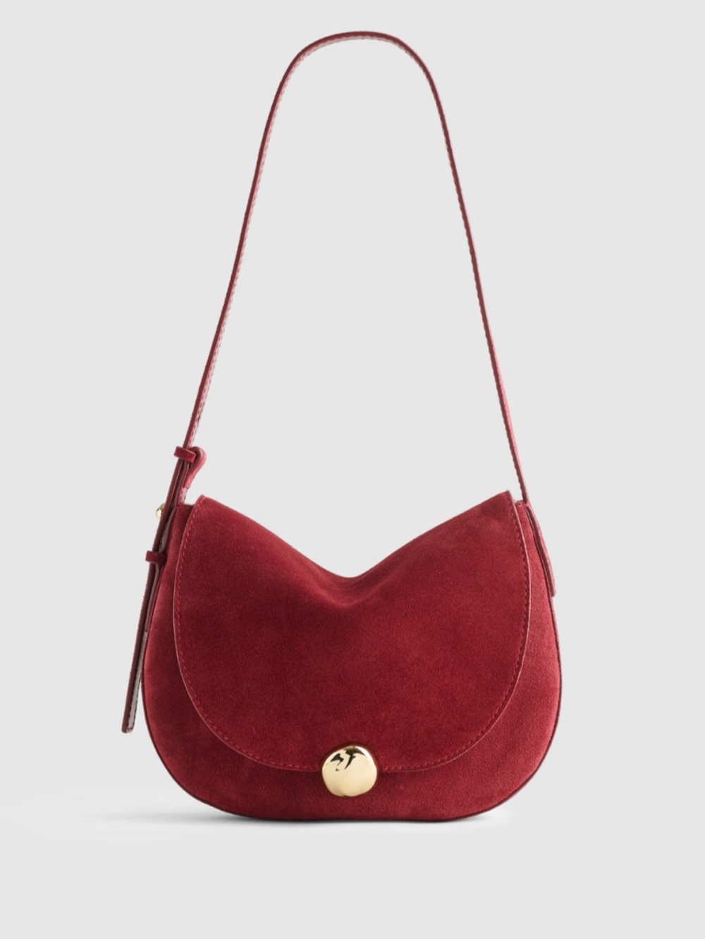 Madewell The Dakota Shoulder Saddle Bag in Cabernet suede NWT